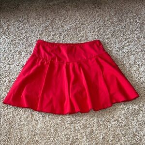 HALARA Red Mini Skater Skirt Pleated Casual